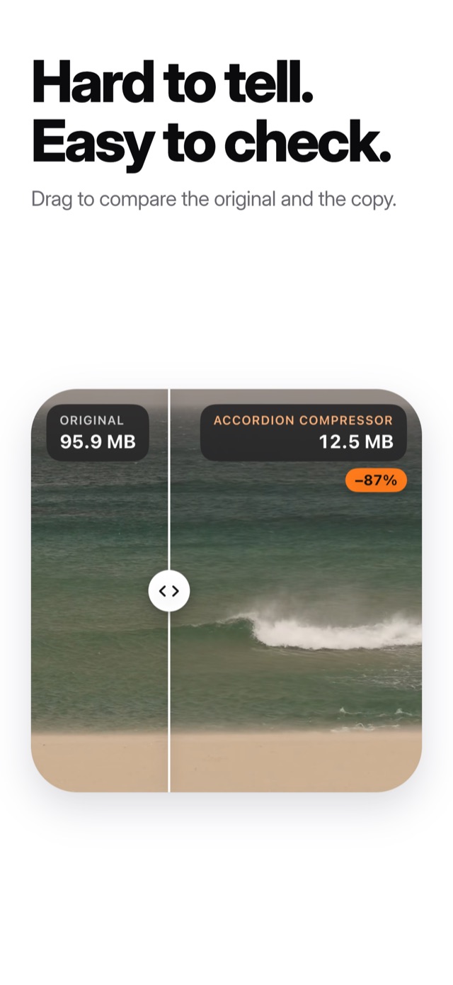 Hard to tell. Easy to check. Drag to compare the original and the copy.
